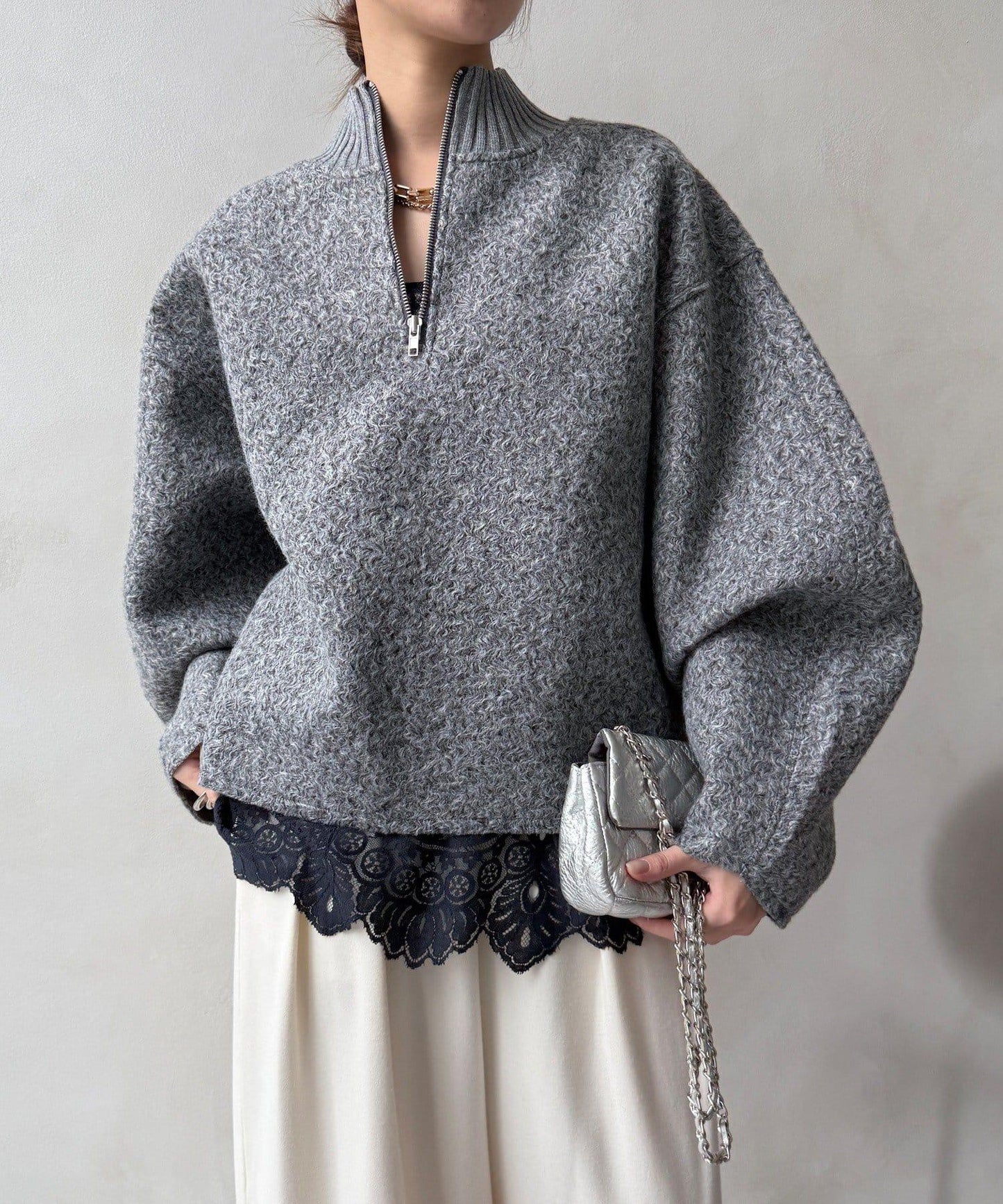 半拉鍊羊羔絨套頭衫