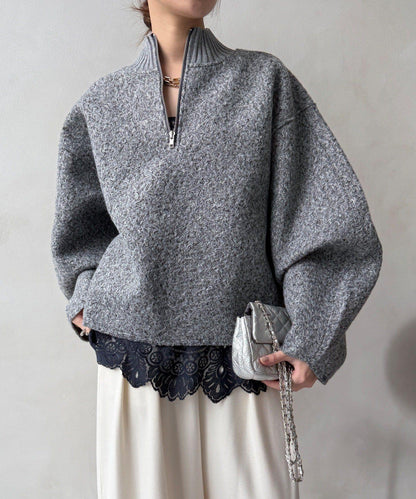 半拉鍊羊羔絨套頭衫