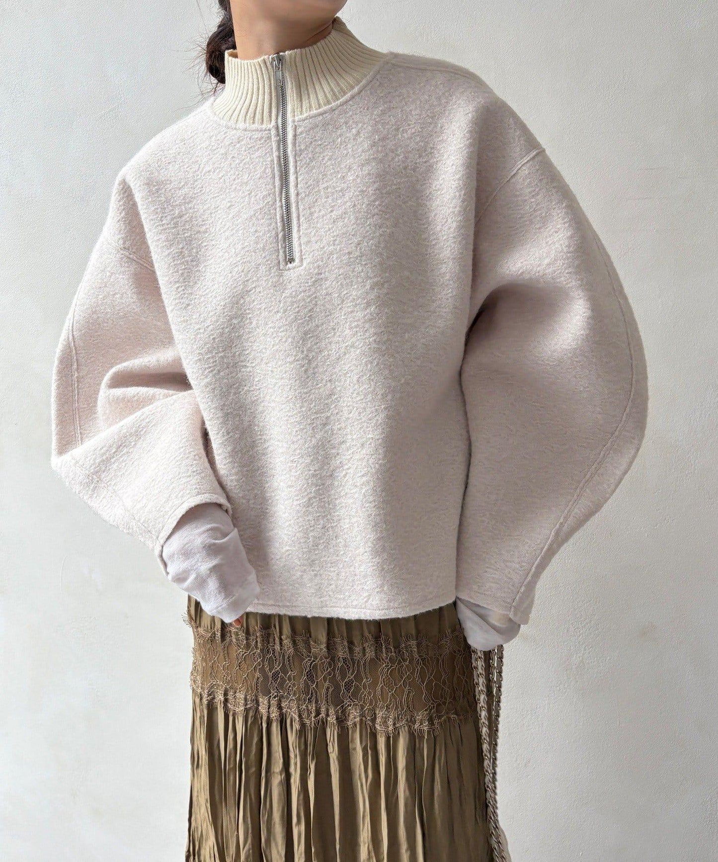 半拉鍊羊羔絨套頭衫