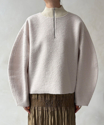 半拉鍊羊羔絨套頭衫