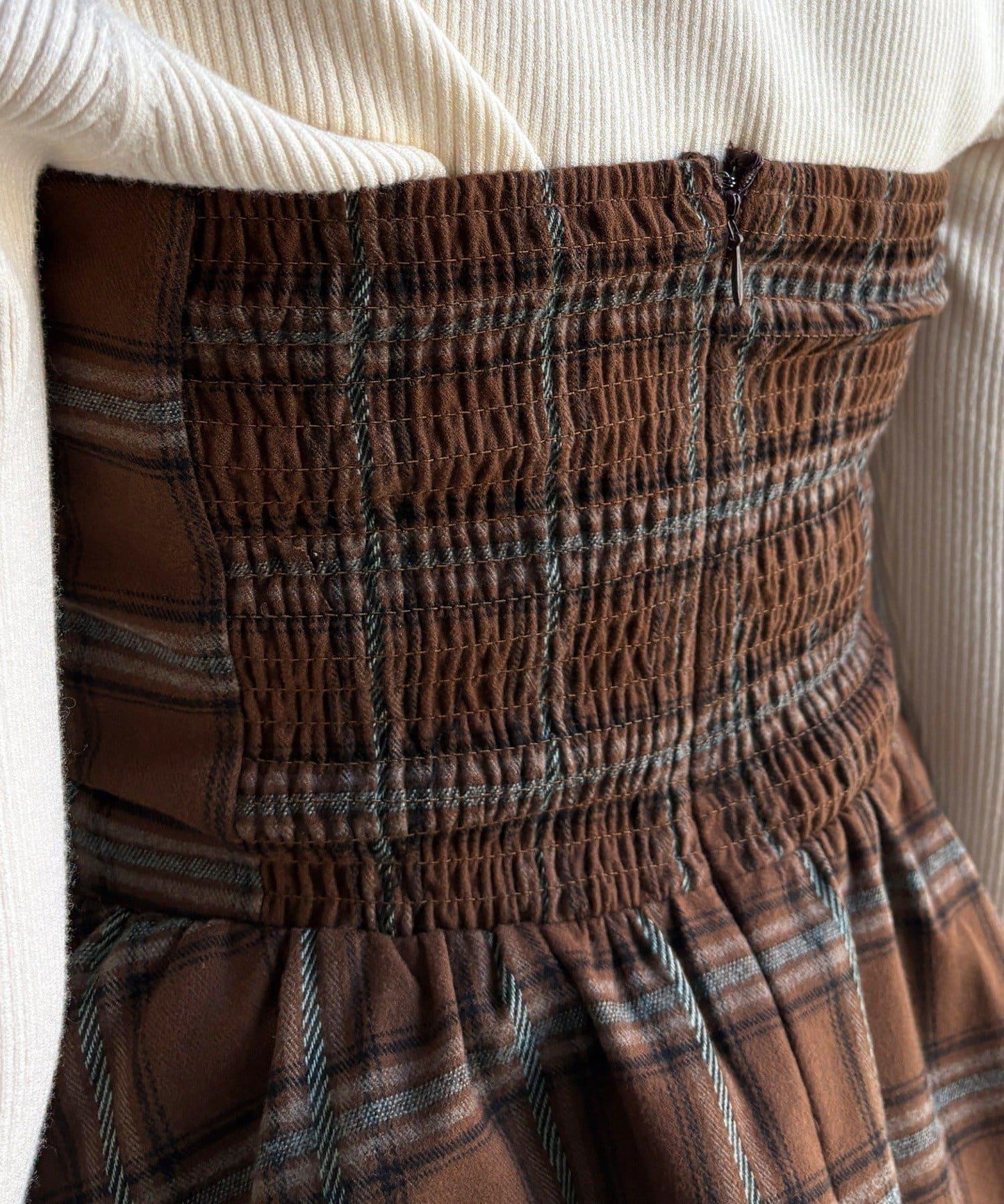 磨毛格紋吊帶背心