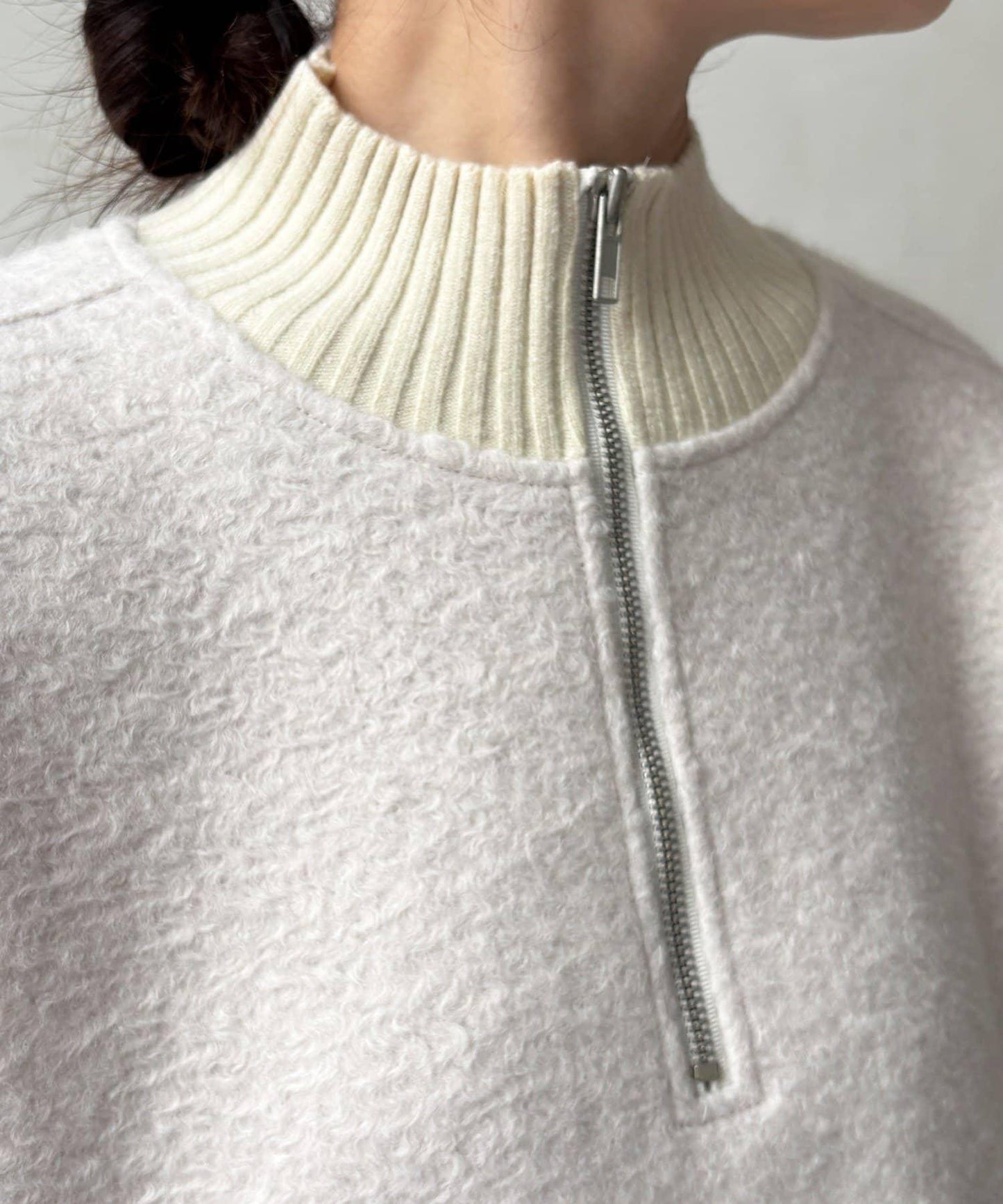 半拉鍊羊羔絨套頭衫