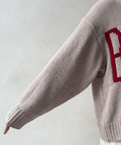 絨球標誌針織衫