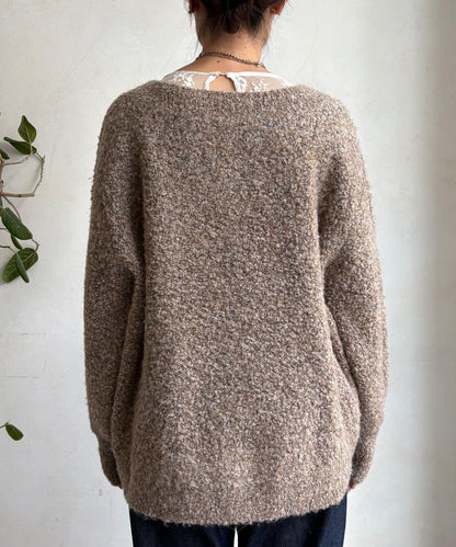 混紡紗船領套頭衫