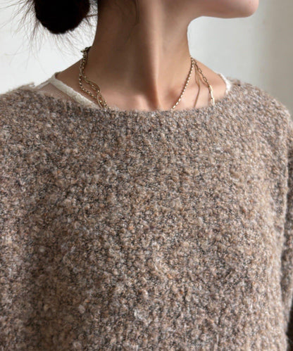 混紡紗船領套頭衫