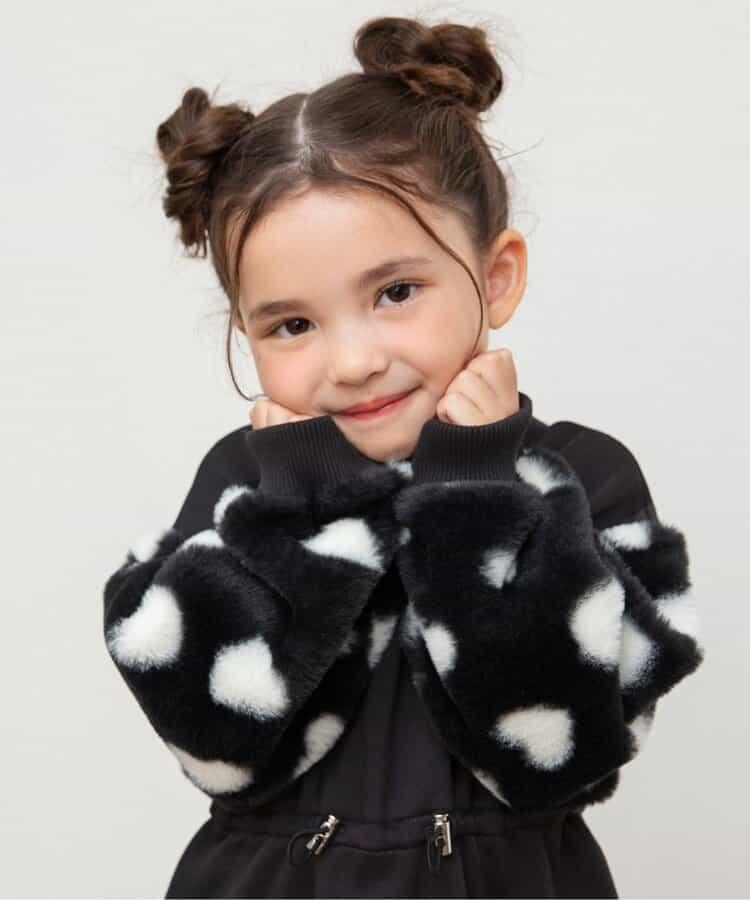 袖部羊羔絨連衣裙