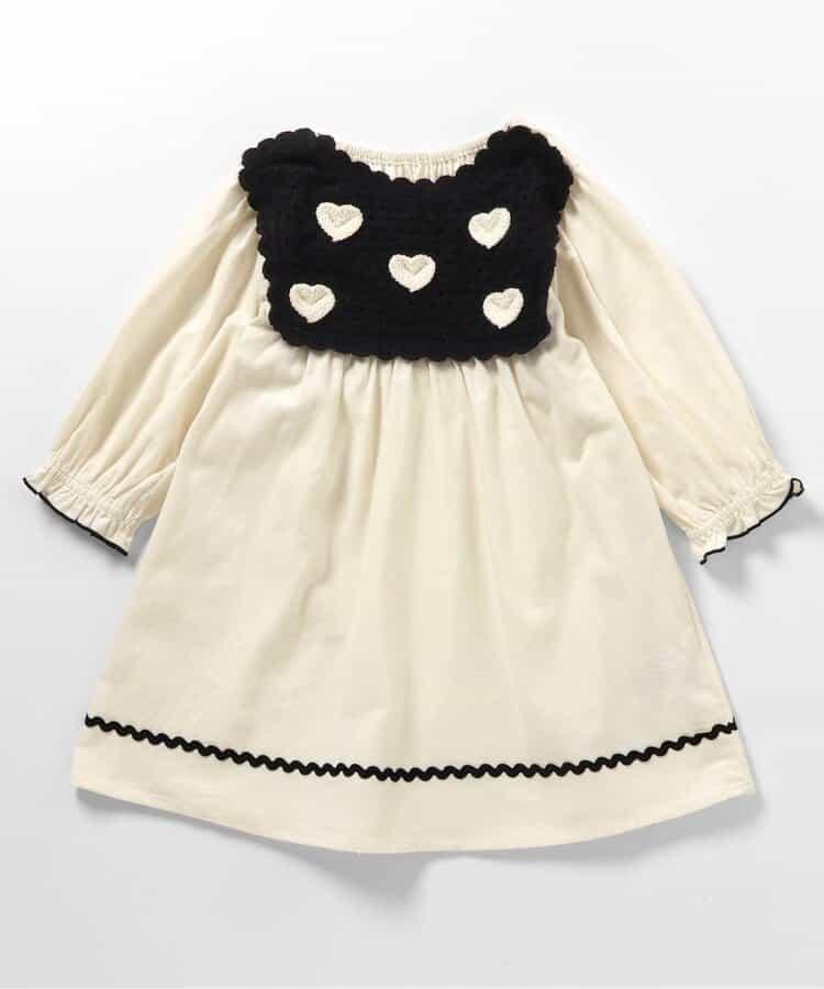 愛心花朵櫻桃圖案連衣裙