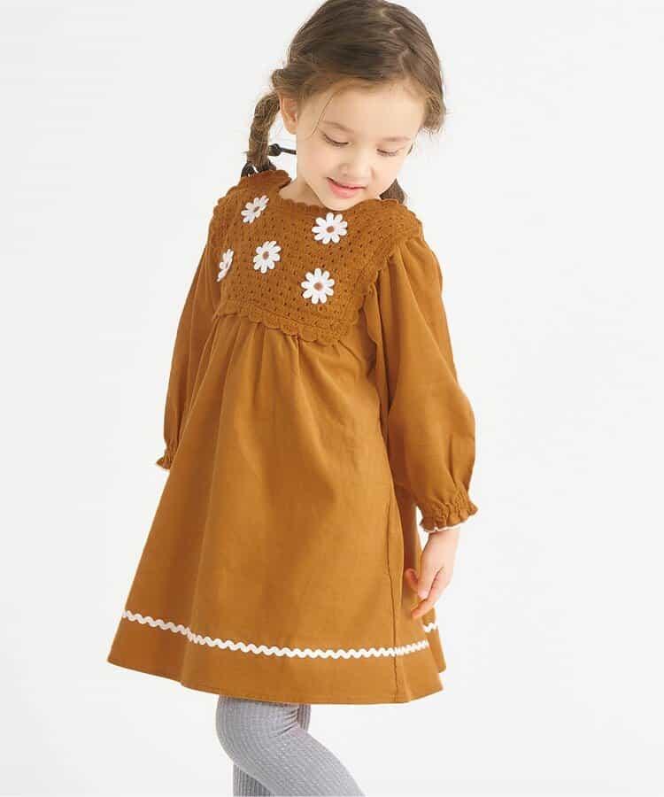 愛心花朵櫻桃圖案連衣裙