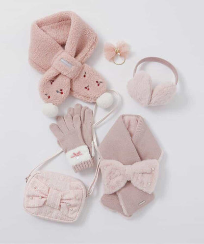 愛心櫻桃毛絨圍巾