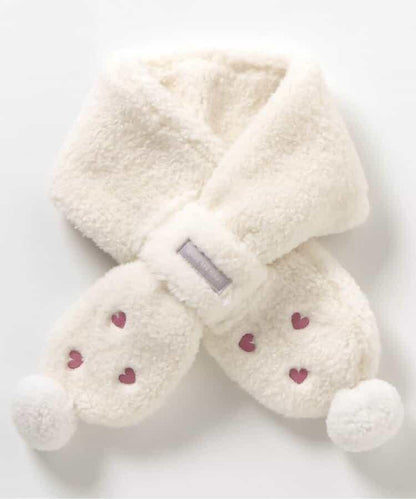 愛心櫻桃毛絨圍巾