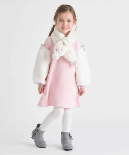 愛心櫻桃毛絨圍巾