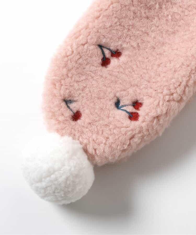 愛心櫻桃毛絨圍巾