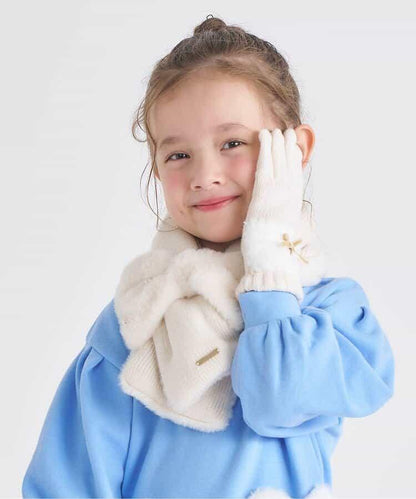 蝴蝶結毛絨圍巾