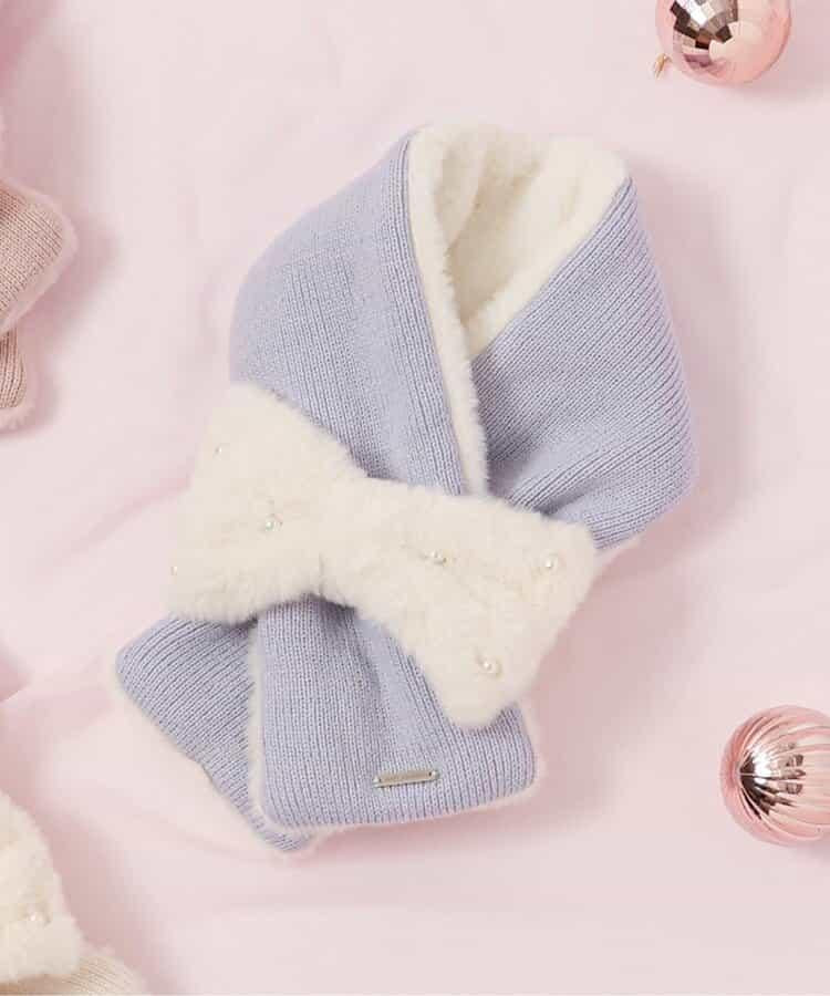 蝴蝶結毛絨圍巾