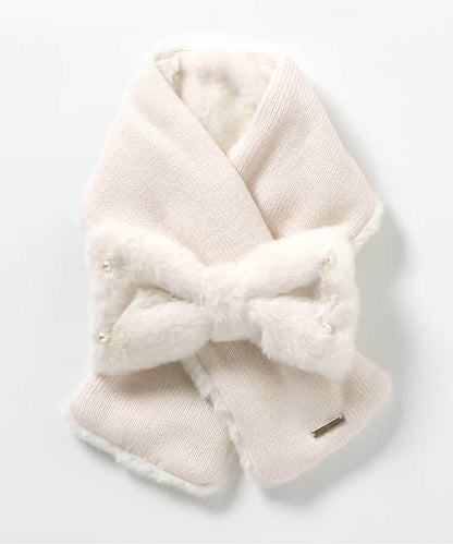 蝴蝶結毛絨圍巾