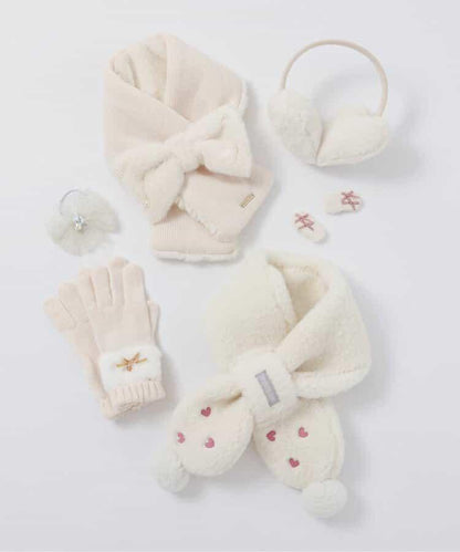 愛心櫻桃毛絨圍巾