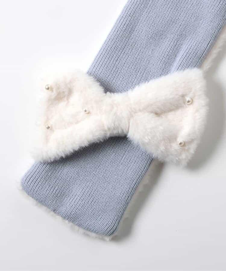 蝴蝶結毛絨圍巾