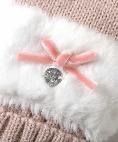 蝴蝶結毛絨手套