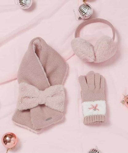 蝴蝶結毛絨圍巾