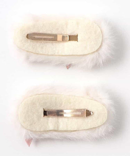 毛絨蝴蝶結髮夾