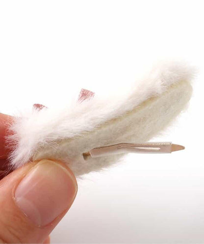 毛絨蝴蝶結髮夾