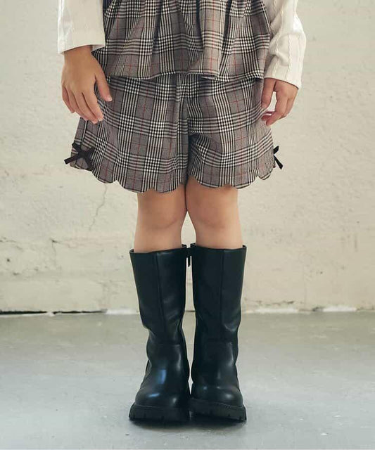 側邊蝴蝶結波浪邊短褲