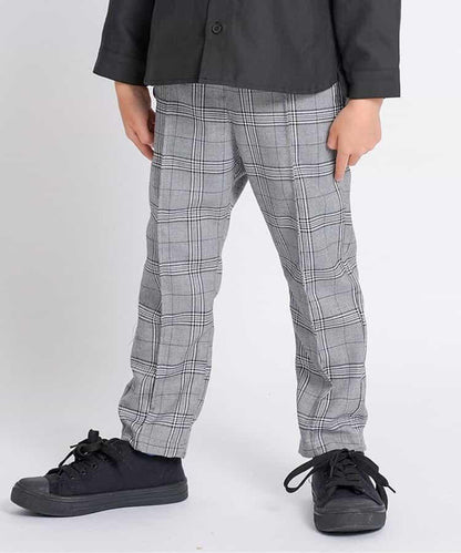 帶吊帶格子長褲 10分褲