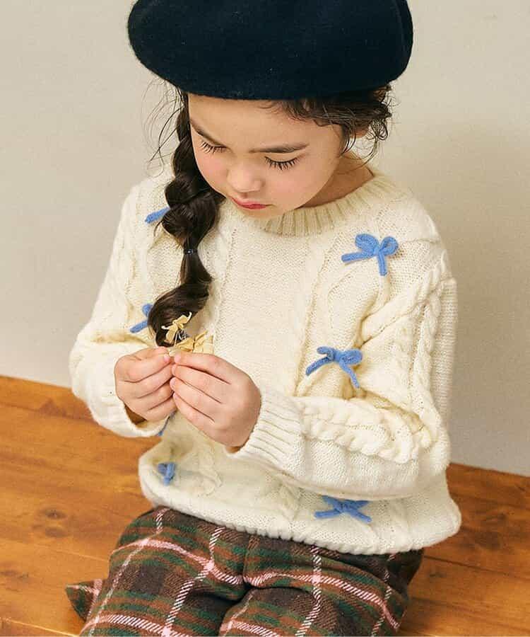 多色蝴蝶結針織上衣_可機洗