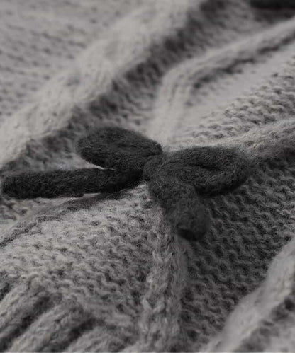 多色蝴蝶結針織上衣_可機洗