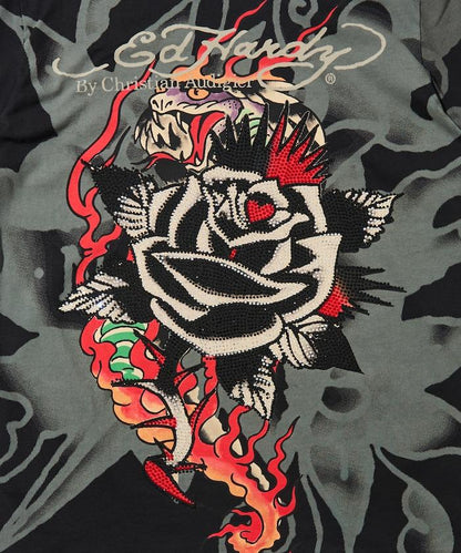 水鑽裝飾 CLR RHINESTONE-ED HARDY SS TEE 短袖T恤