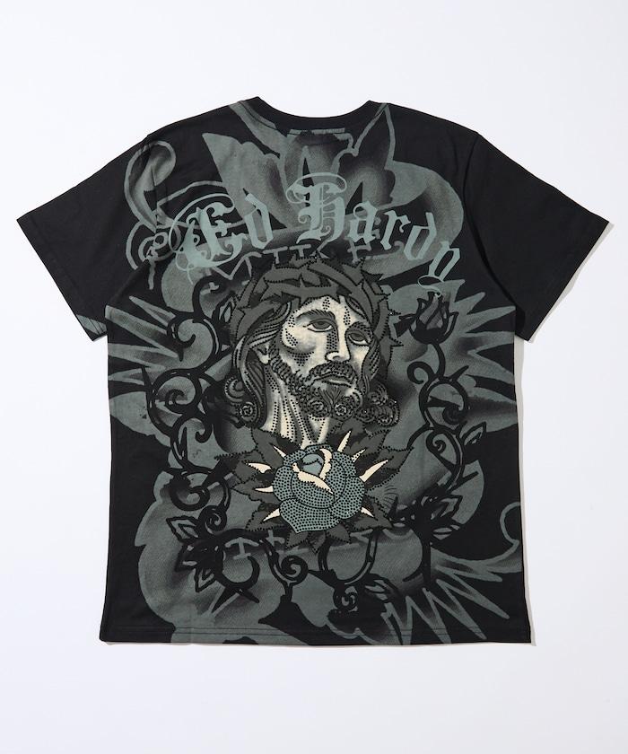 BLK RHINESTONE-ED HARDY SS TEE 短袖T恤