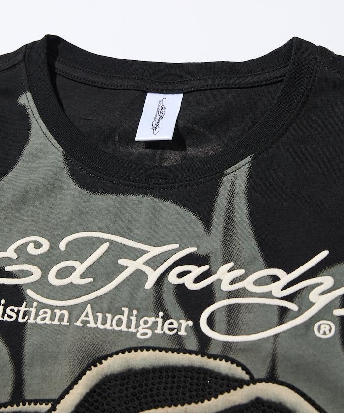 BLK RHINESTONE-ED HARDY SS TEE 短袖T恤