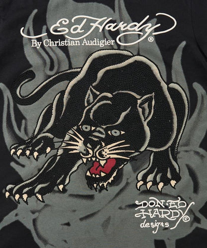 BLK RHINESTONE-ED HARDY SS TEE 短袖T恤