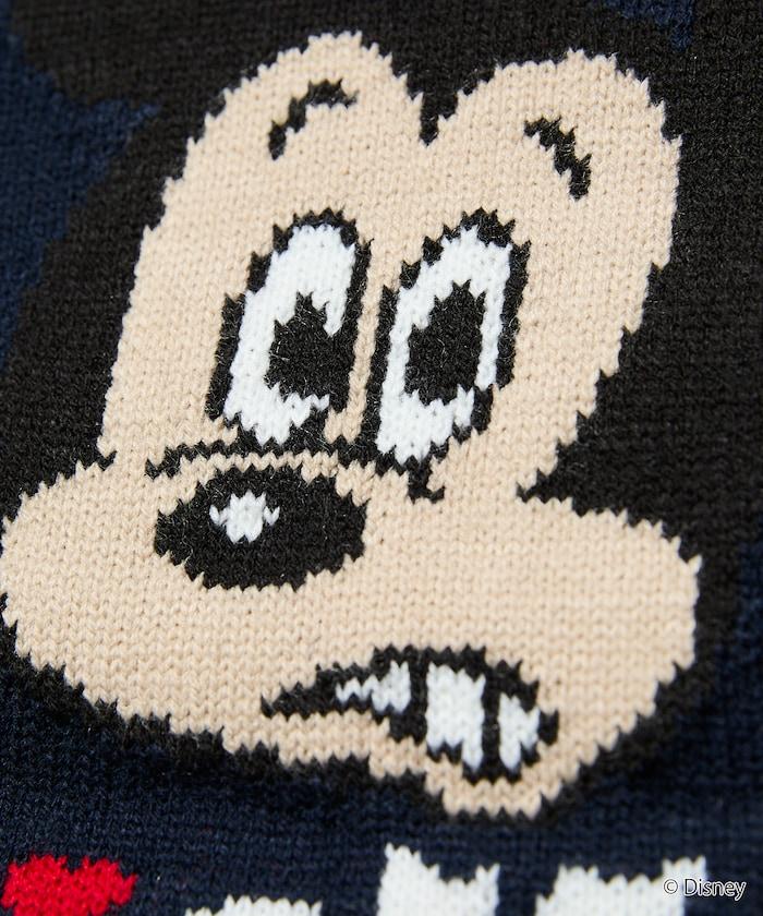 《迪士尼》 / 《迪士尼》 / 米老鼠寬鬆版型提花圓領針織衫 / MICKY FACE