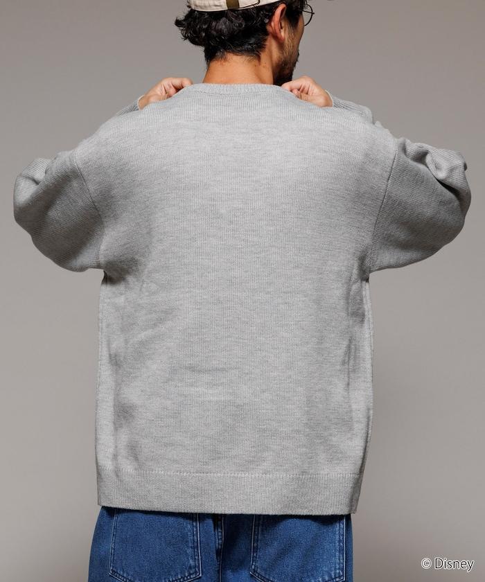 《迪士尼》 / 《迪士尼》 / 米老鼠寬鬆版型提花圓領針織衫 / MICKY FACE