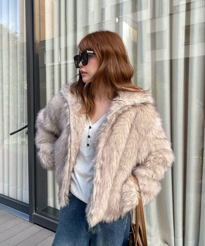 雙拉鍊毛絨外套 / 輕量外套