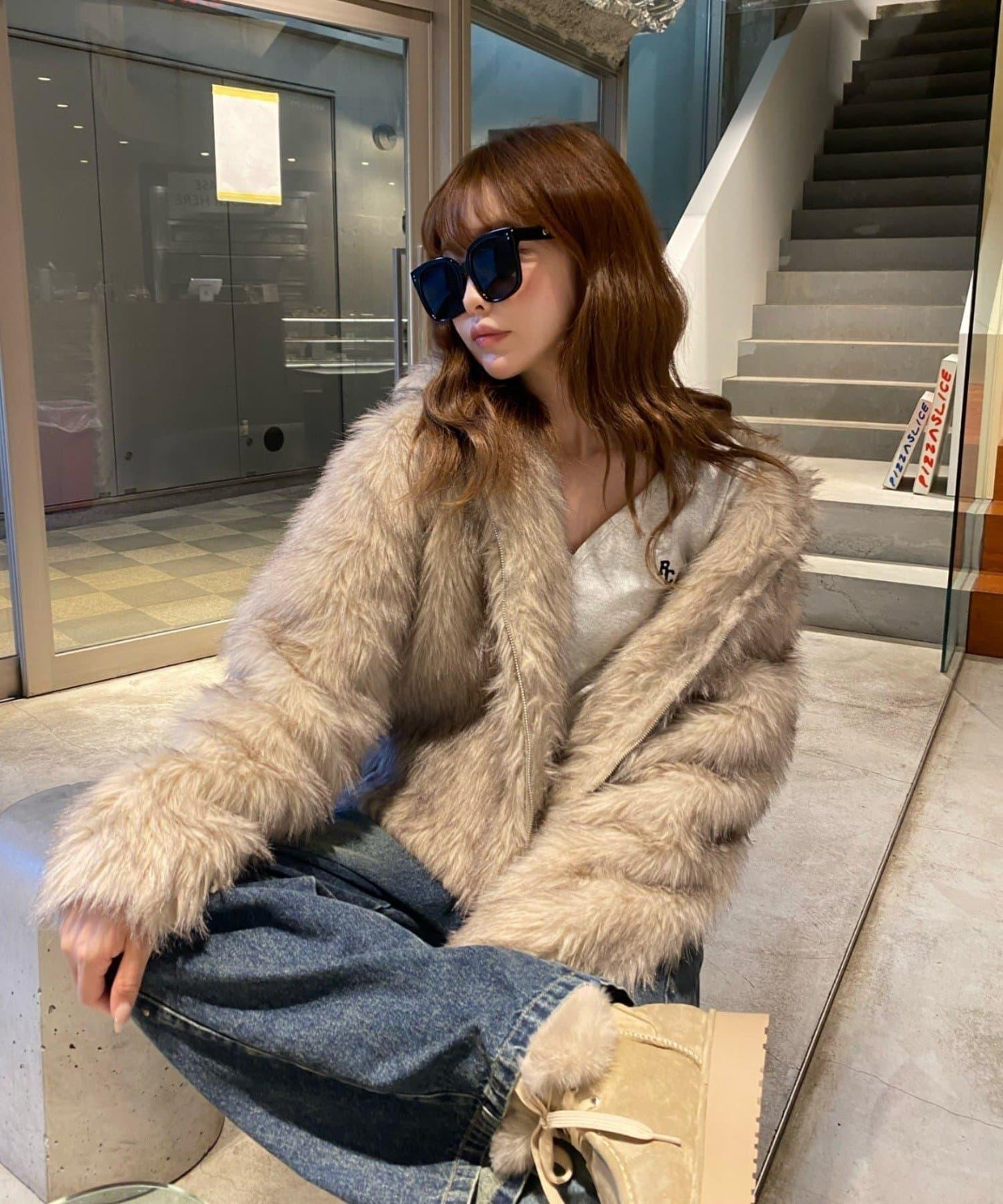 雙拉鍊毛絨外套 / 輕量外套