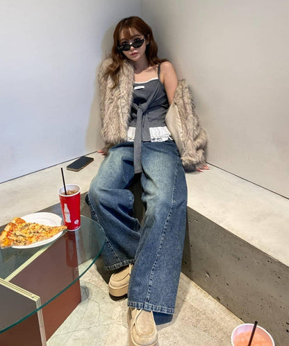 雙拉鍊毛絨外套 / 輕量外套