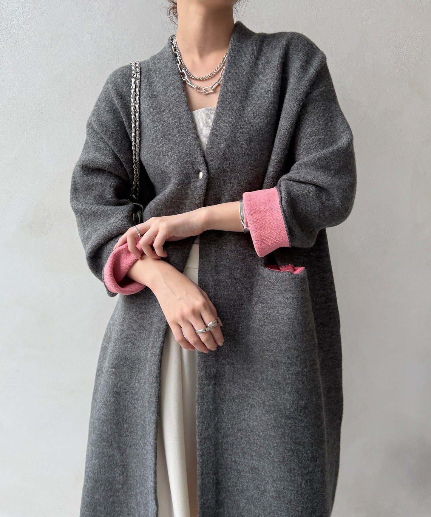 雙面針織長款開衫