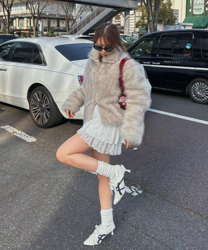 雙拉鍊毛絨外套 / 輕量外套