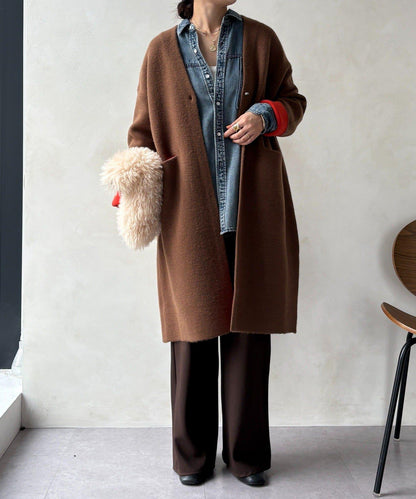 雙面針織長款開衫