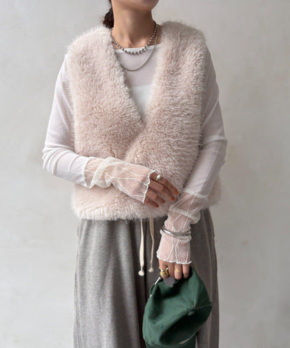 蕾絲網紗拼接透視T恤