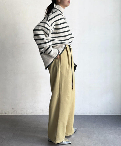 配合成皮帶長褲