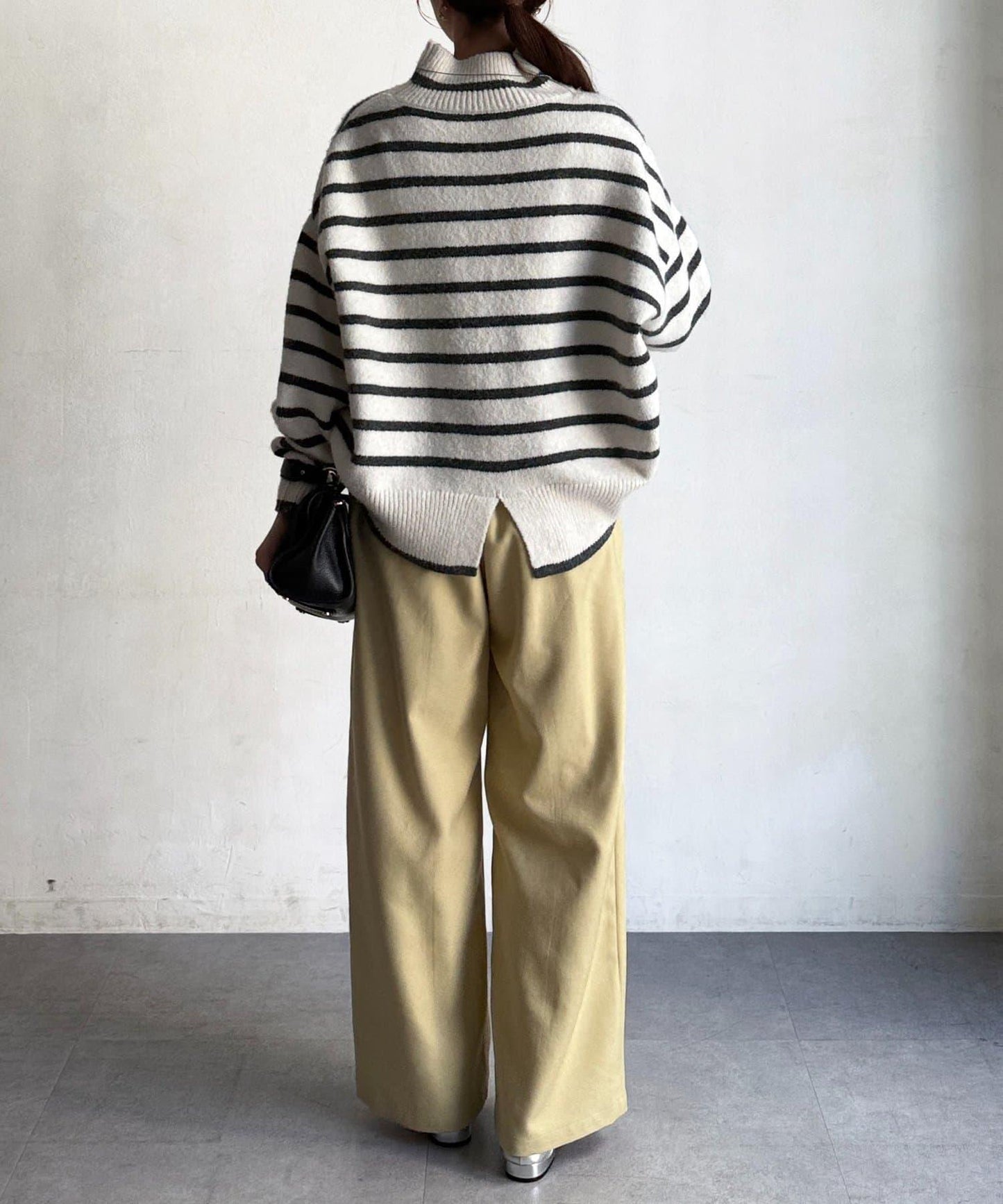 配合成皮帶長褲