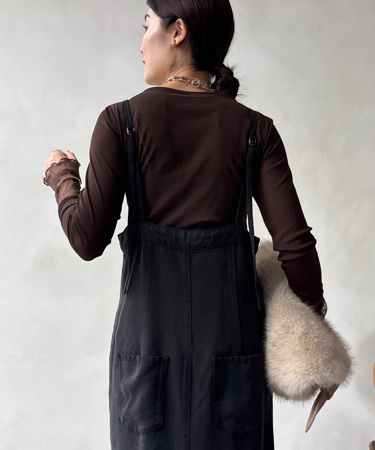 蕾絲網紗拼接透視T恤