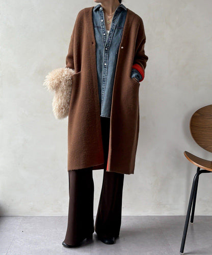 雙面針織長款開衫