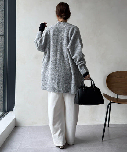 【DouDou】ウォッシャブルカラーネップカーディガン