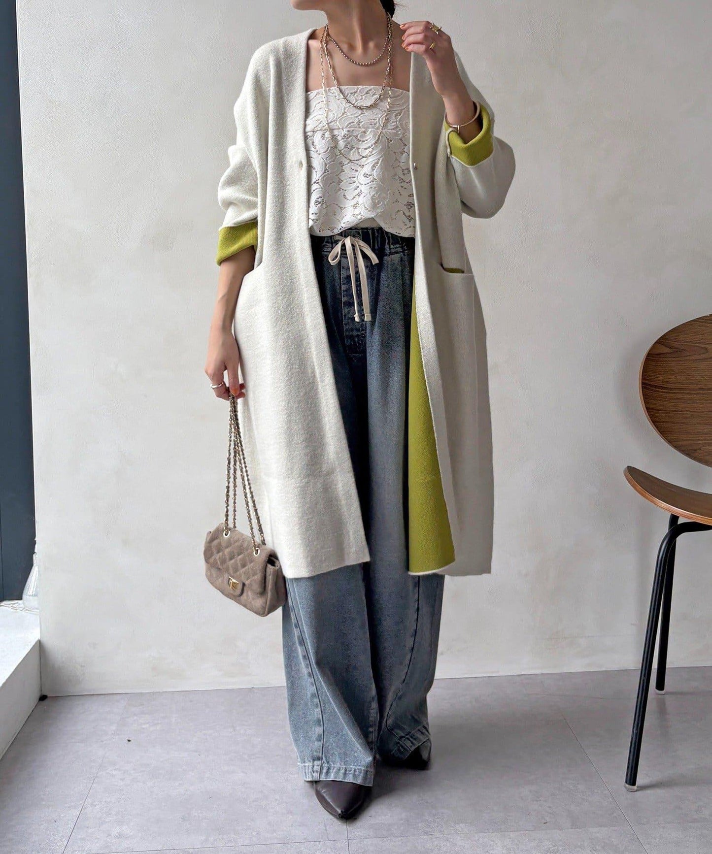 雙面針織長款開衫