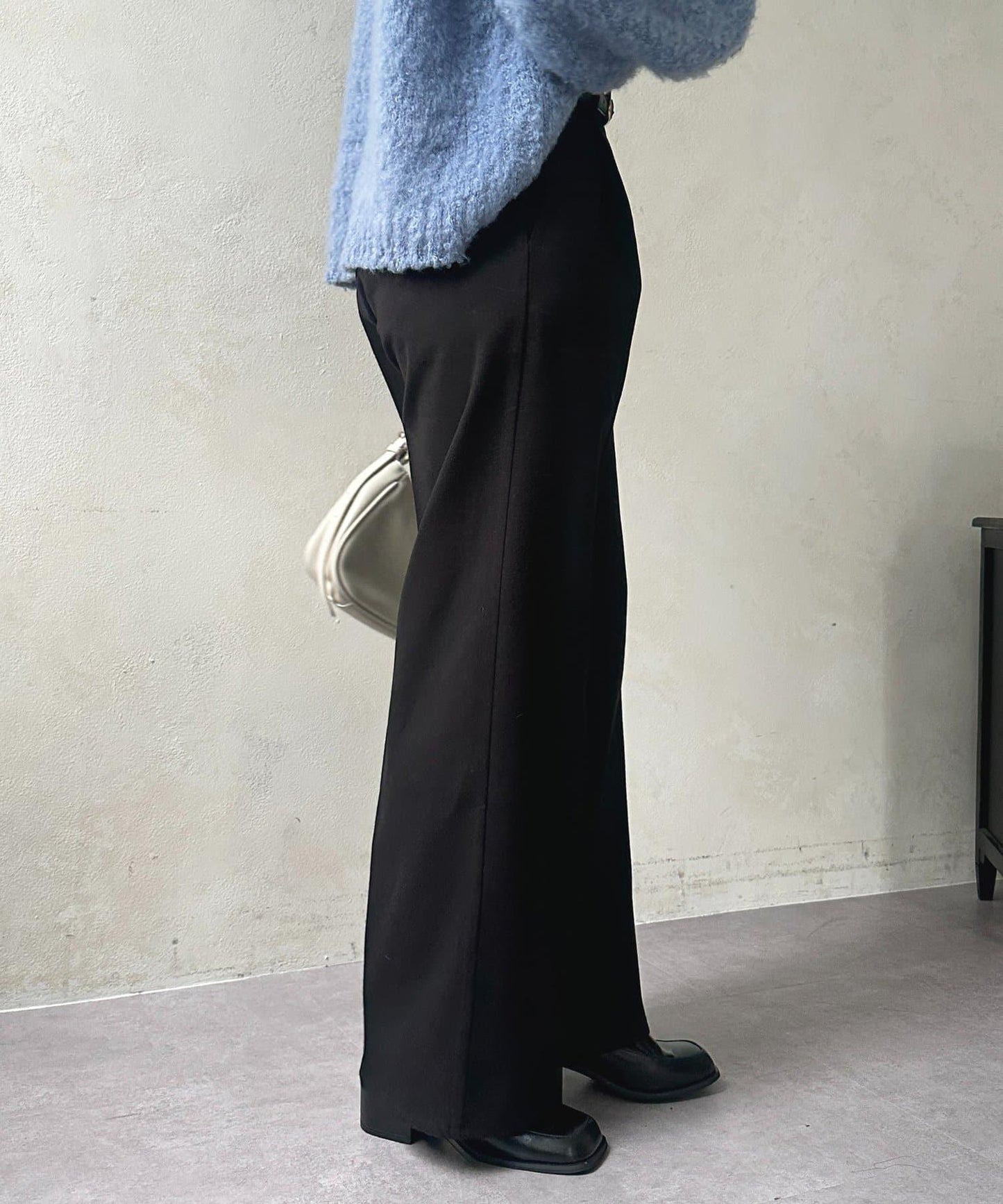 羊毛感直筒西裝褲