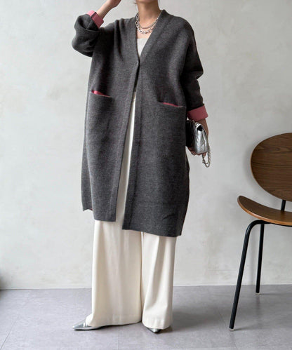 雙面針織長款開衫